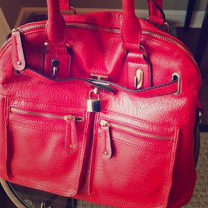 Red satchel handbag in excellent condition